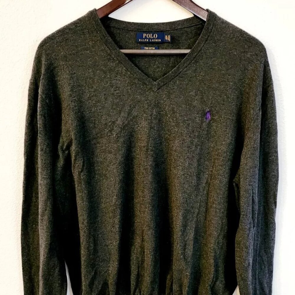 Vintage 90s Polo Ralph Lauren Lambs Wool Sweater Mens Black XL